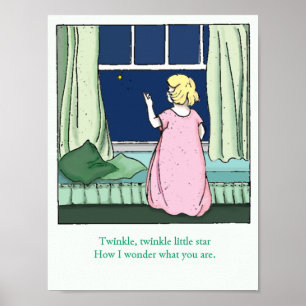 Póster Cartaz Vintage Twinkle, Twinkle, Little Star