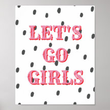 Cartaz Western, Let's Go Girls, Arte de Parede Gir