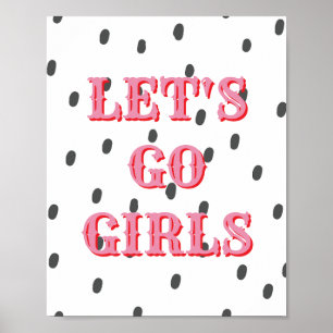 Poster Cartaz Western, Let's Go Girls, Arte de Parede Gir