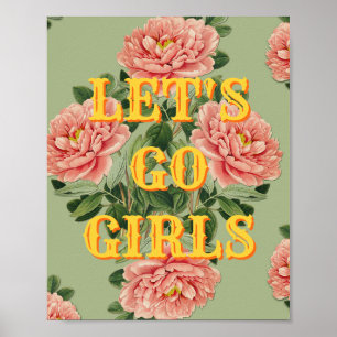 Poster Cartaz Western Let's Go Girls, Arte de Parede Girl