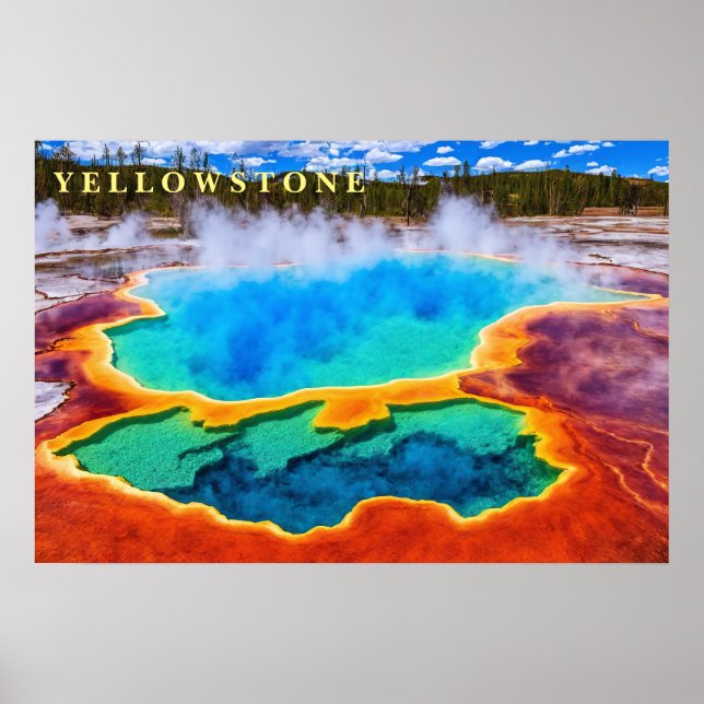 Poster Cartaz Yellowstone Thermal Hot Pot (Frente)