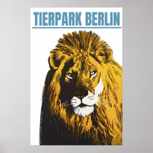 Poster Cartaz Zoo Berlin (leão) Tiergarten