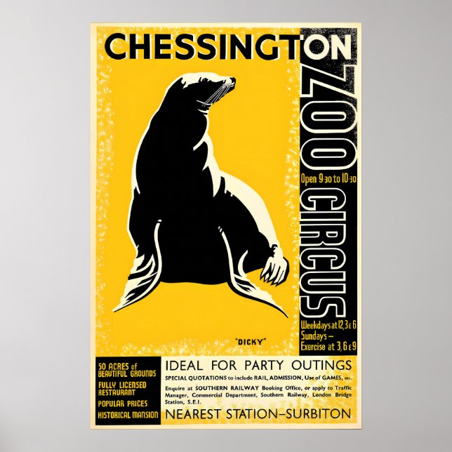 Poster Cartaz Zoo Chessington (Selo) (Frente)