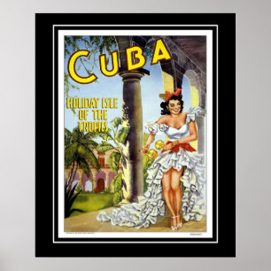 Póster Cartazes Antigos Viagens Visite Cuba Tamanho Grand