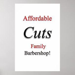 Poster Cartazes de Barbearia Salão Cortes acessíveis!
