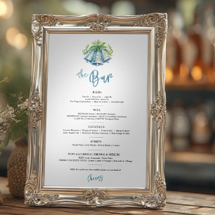 Poster Cartazes de casamentos bebidas com aquarela menu b
