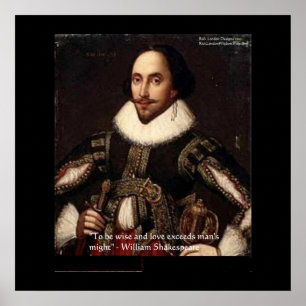 Póster Cartazes de Citações de Shakespeare "Amor/Poder"