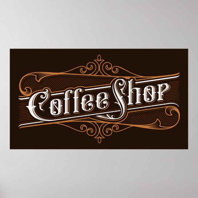 Poster Cartazes de Compro de Café Vintage (Frente)