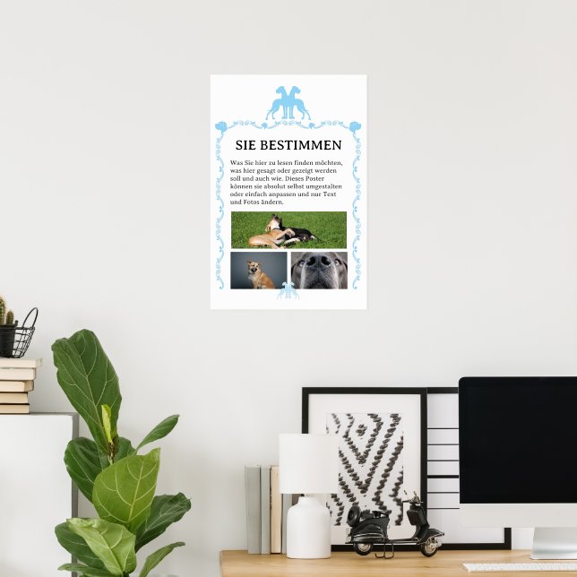 Poster Cartazes de Dogge para personalizar  (Escritório em casa)