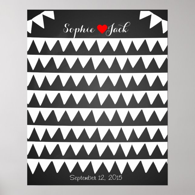 Póster cartazes de embrulhamento de livros de convidados  (Frente)