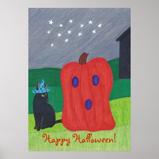 Poster Cartazes de Halloween do Fantasma da Abóbora e do  (Frente)