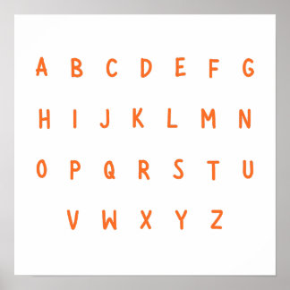 Poster Cartazes de letras do alfabeto de A-Z do ABC