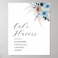 Cartazes de pampas de boho e de sabores de bolos f