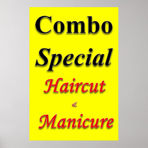 Poster Cartazes de Salão Barbearia Combo Corte de Cabelo 