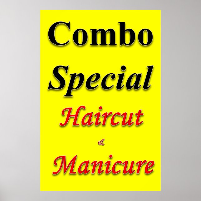 Poster Cartazes de Salão Barbearia Combo Corte de Cabelo  (Frente)