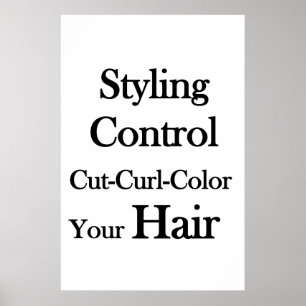 Poster Cartazes de Salão Barbearia Estilo de Cabelo Contr