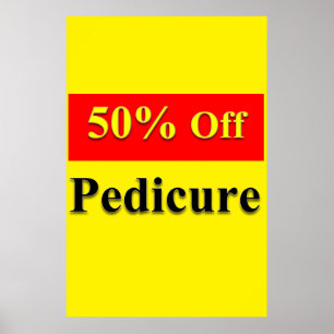 Poster Cartazes de Salão de Cabeleireiro 50% Off Pedicure