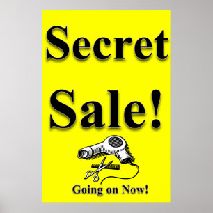 Poster Cartazes de Salão de Cabeleireiro Secret Sale Amar
