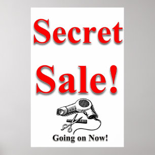 Poster Cartazes de Salão de Cabeleireiro Secret Sale Bran