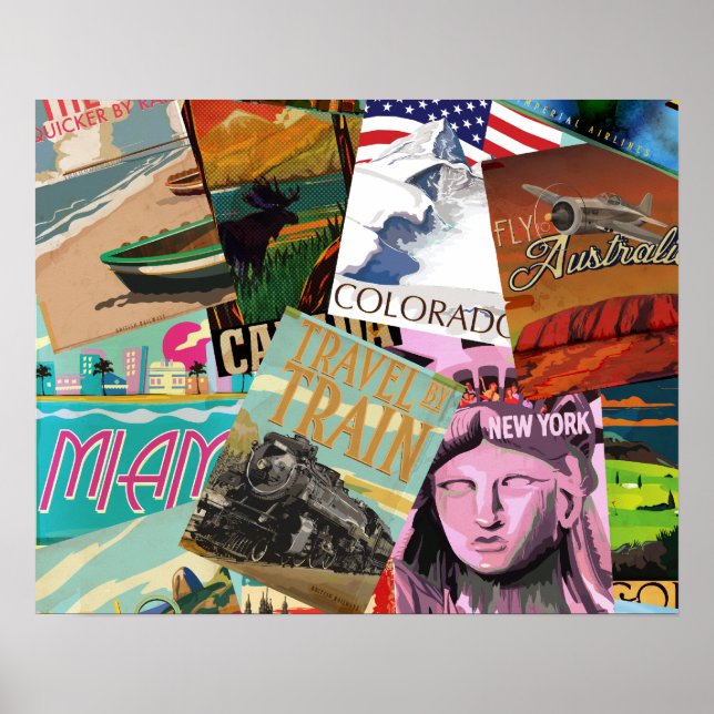 Póster Cartazes de Viagem Antigos (Frente)