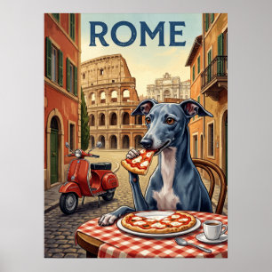 Poster Cartazes de Viagem Antigos Roma Itália Cachorro
