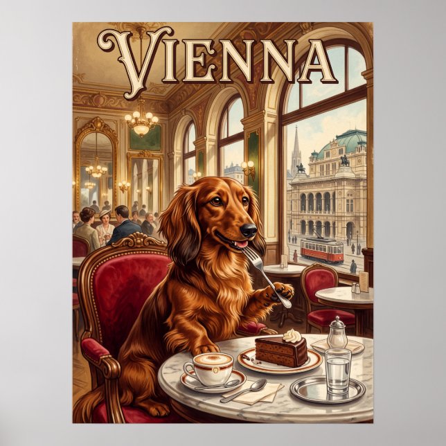 Poster Cartazes de Viagem Antigos | Veneza Itália Cachorr (Frente)