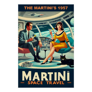 Póster Cartazes de Viagens Espaciais da Martini de 1957