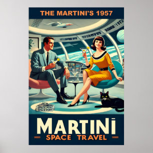 Poster Cartazes de Viagens Espaciais da Martini de 1957