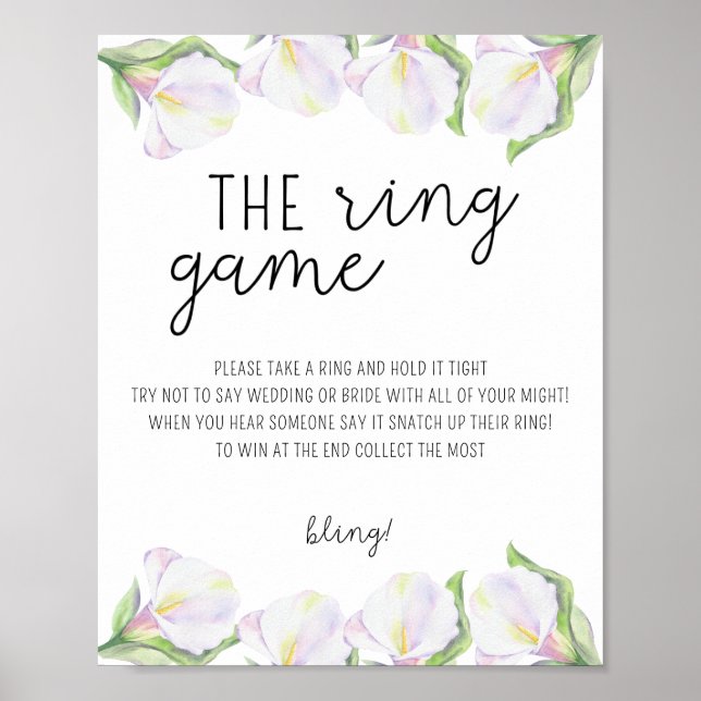 Poster Cartazes do jogo de flores de Calla - Coloque um a (Frente)