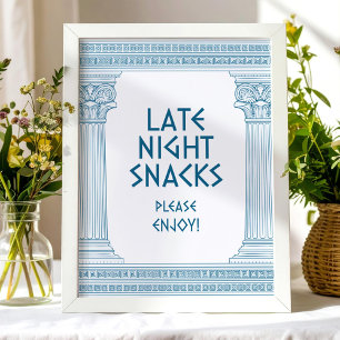 Poster Cartazes do Late Night Snacks com tema grego