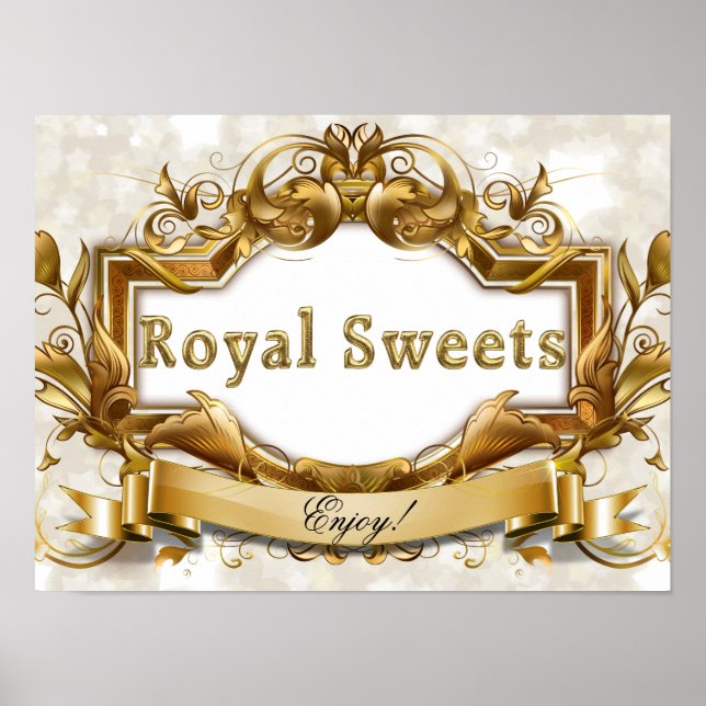 Poster Cartazes do partido Real Sweets White e Dourado (Frente)