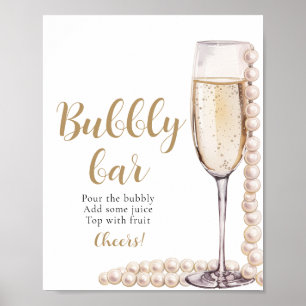 Poster Cartazes Dourados e Churrasco de Prosecco - Sinal