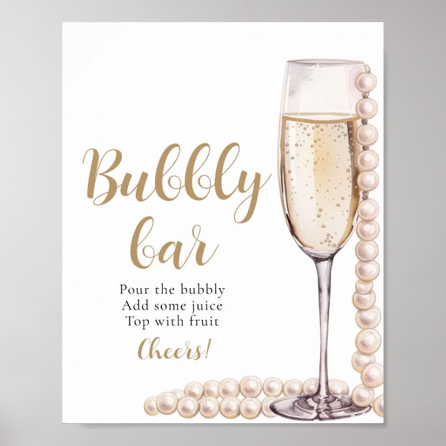 Poster Cartazes Dourados e Churrasco de Prosecco - Sinal  (Frente)