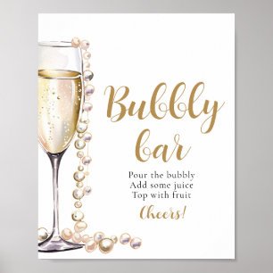 Poster Cartazes Dourados e Churrasco de Prosecco - Sinal 