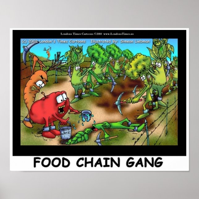 Poster Cartazes Engraçados da Gangue da Cadeia Alimentar (Frente)