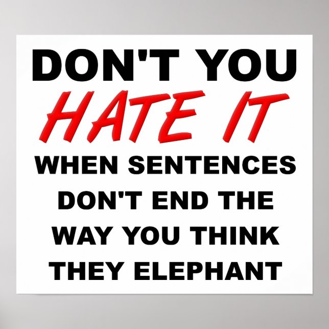 Póster Cartazes Engraçados de Frases de Final (Frente)