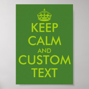 Poster Cartazes KeepCalm verde maçã Texto personalizado