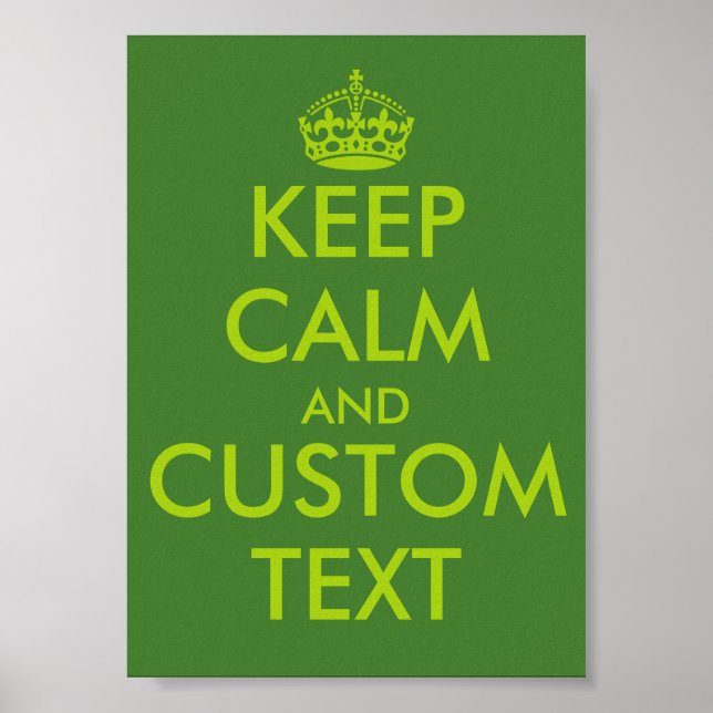 Poster Cartazes KeepCalm verde maçã | Texto personalizado (Frente)