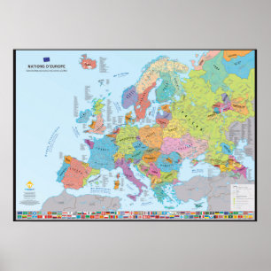 Poster Carte das nações das Nações Unidas (en français)