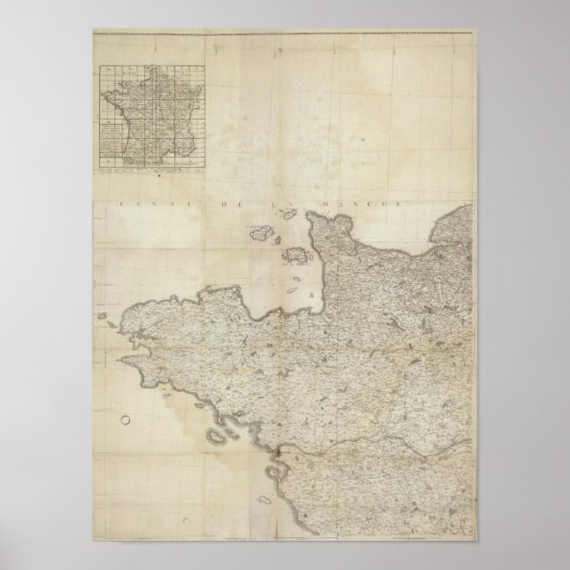 Póster Carte de la France NO (Frente)