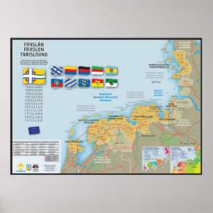 Poster Carte de la Frise (Fryslân)