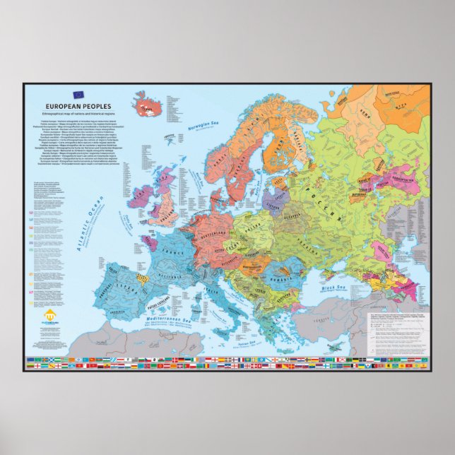 Poster Carte etnografhique des peuples d'Europe (Frente)