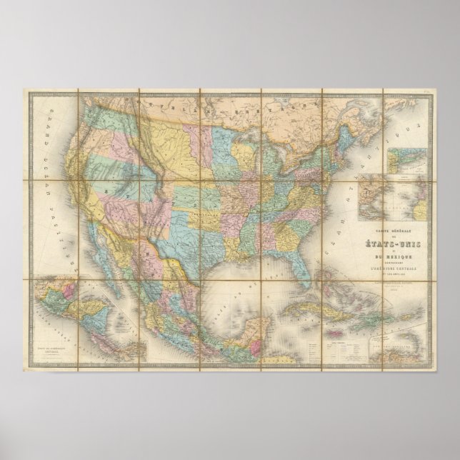 Poster Carte Generale Des Etats (Frente)