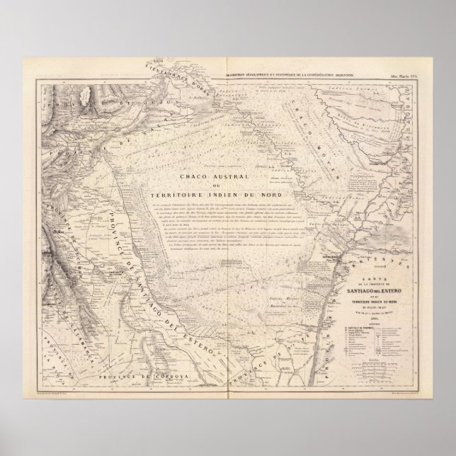 Póster Carte, Província de Santiago del Estero (Frente)