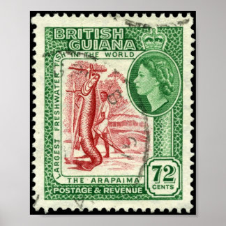 Póster Carteira Britânica Stamp 1954 72c