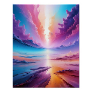 Póster Carteira de Fundo do Espaço do Céu abstrato Landsc