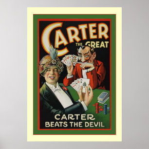 Póster Carter o grande mágico do vintage do ~