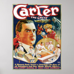 Póster Carter o grande ~ o ato mágico do vintage da serr