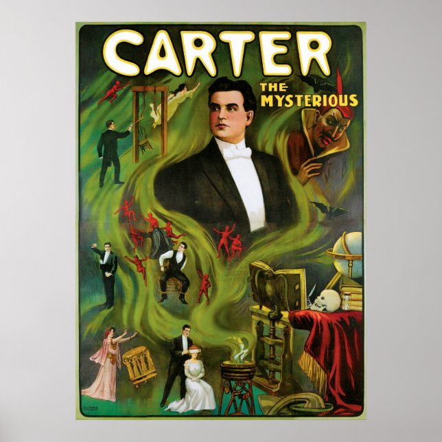 Póster Carter O Misterioso ~ Vintage Magic Act (Frente)