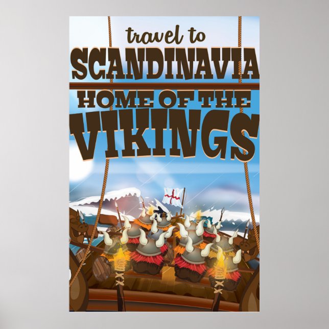 Poster Cartoaz Escandinávia casa dos vikings (Frente)